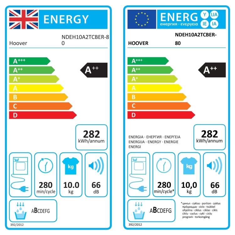 Hoover H-Dry 500 9kg Heat Pump Tumble Dryer - Graphite