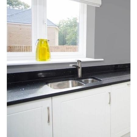 1.5 Bowl Chrome Stainless Steel Kitchen Sink with Reversible Drainer - Reginox Nebraska