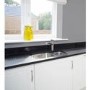 1.5 Bowl Chrome Stainless Steel Kitchen Sink with Reversible Drainer - Reginox Nebraska