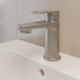 Brushed Nickel Mono Basin Mixer Tap with Slotted Basin Waste - Nell