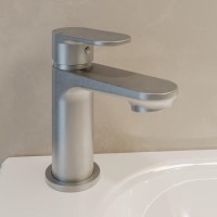 Brushed Nickel Cloakroom Mono Basin Mixer Tap with Slotted Basin Waste - Nell