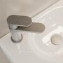 Brushed Nickel Cloakroom Mono Basin Mixer Tap with Slotted Basin Waste - Nell