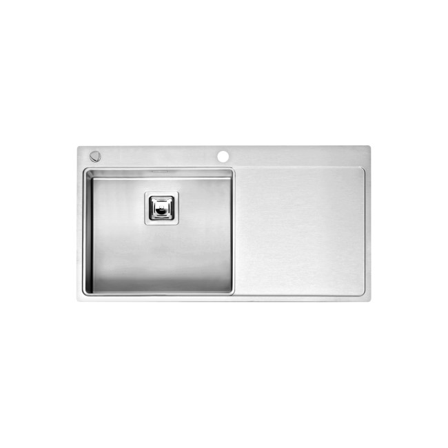 Reginox NEVADA50-RHD 1.0 Bowl Square Integrated Stainless Steel Sink With Tap Deck And Right Hand Dr