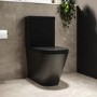 Matt Black Close Coupled Rimless Short Projection Toilet with Soft Close Seat - Newport