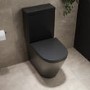 Matt Black Close Coupled Rimless Short Projection Toilet with Soft Close Seat - Newport