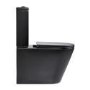 GRADE A1 - Matt Black Close Coupled Rimless Closed Back Toilet with Soft Close Seat - Newport