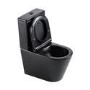 GRADE A1 - Matt Black Close Coupled Rimless Closed Back Toilet with Soft Close Seat - Newport