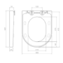 Black Round Wrap Over Soft Close Toilet Seat with Quick Release - Newport