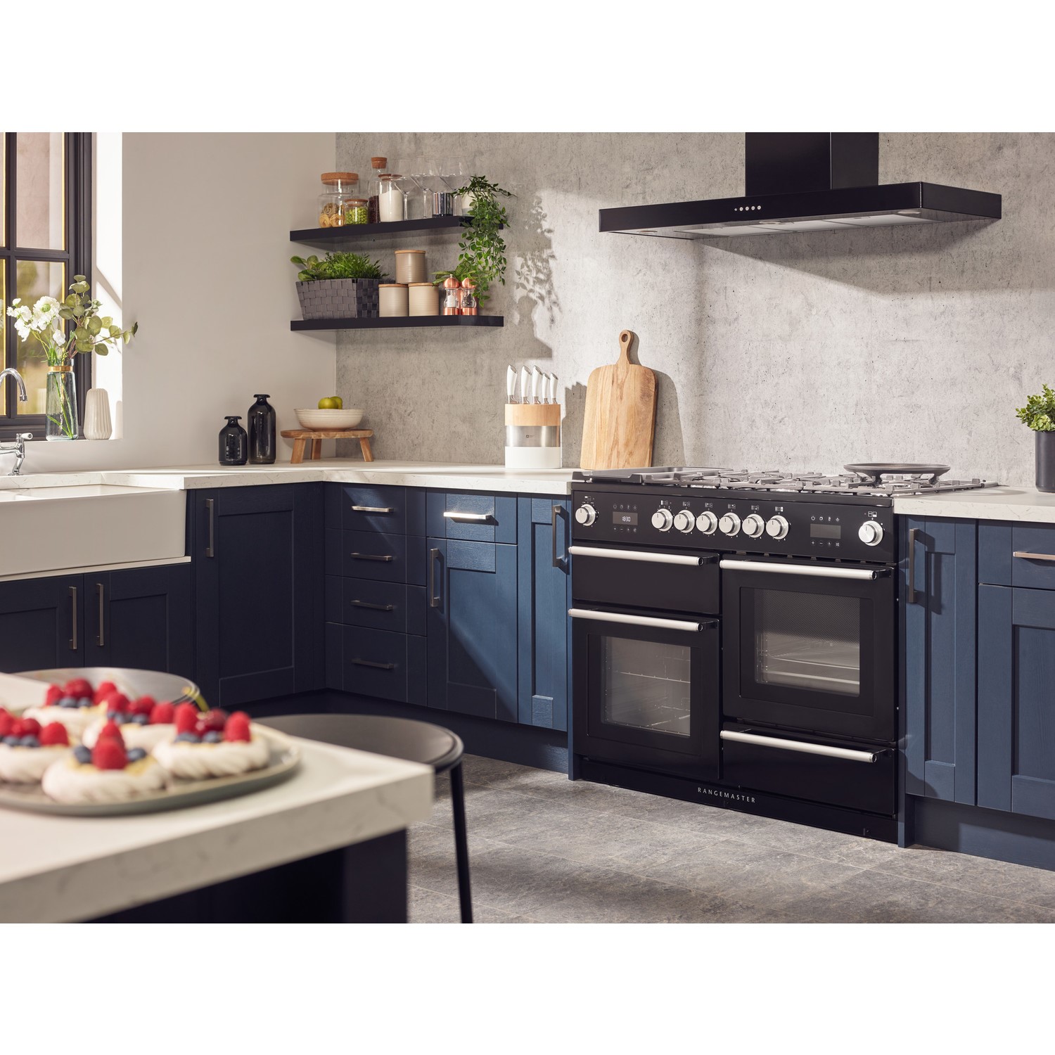 Rangemaster Nexus Steam 110cm Induction Range Cooker Black And Chrome