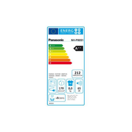 Panasonic NH-P80S1WGB 8kg Freestanding Tumble Dryer With Steam Action And Heat Pump Technology - White