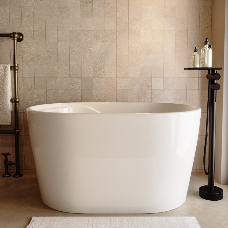 Freestanding Japanese Soaking Deep Bath With Seat 1200 x 630mm - Niki