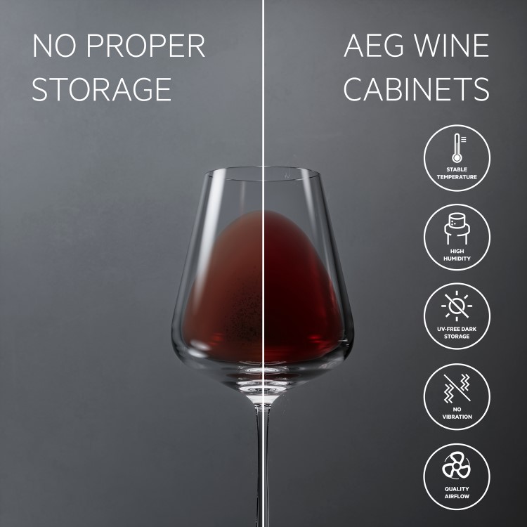AEG 15 Bottle Capacity Single Zone Built in Wine Cooler - Black