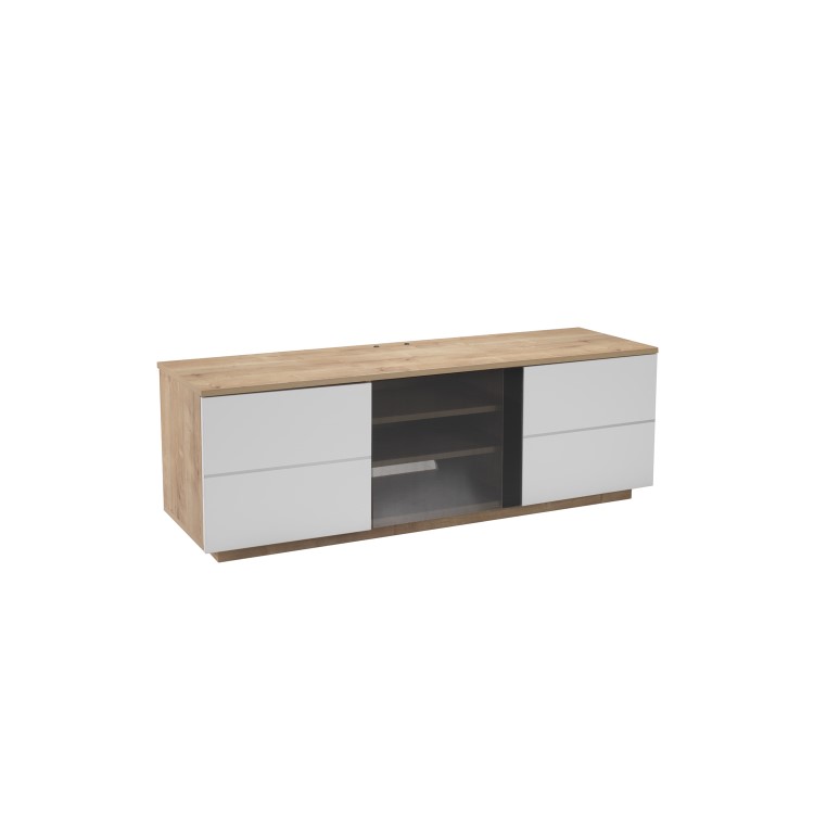 UK-CF New London TV Cabinet for up to 65" TVs - Oak/White