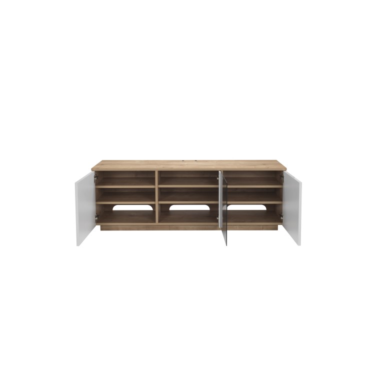 UK-CF New London TV Cabinet for up to 65" TVs - Oak/White