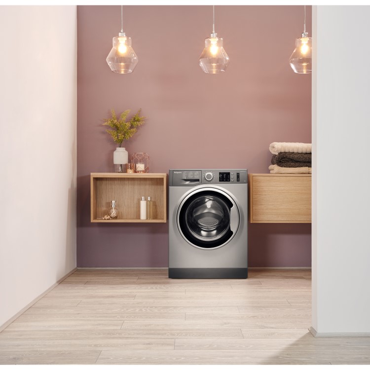 GRADE A2 - Hotpoint NM10844GS Ultra Efficient 8kg 1400rpm Freestanding Washing Machine - Graphite
