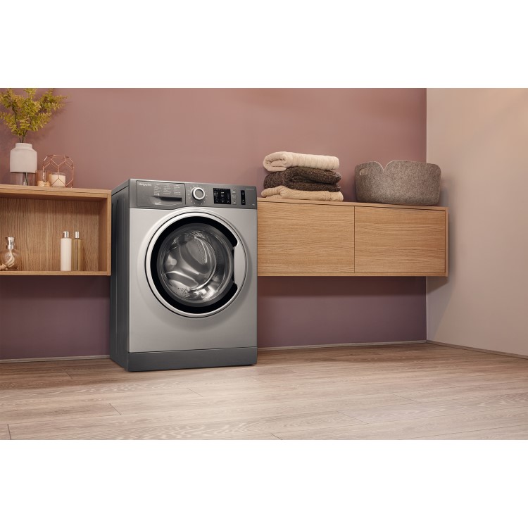 GRADE A2 - Hotpoint NM10844GS Ultra Efficient 8kg 1400rpm Freestanding Washing Machine - Graphite