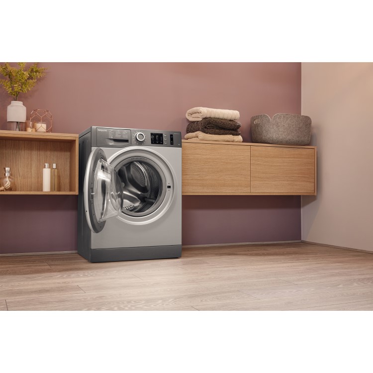 GRADE A2 - Hotpoint NM10844GS Ultra Efficient 8kg 1400rpm Freestanding Washing Machine - Graphite
