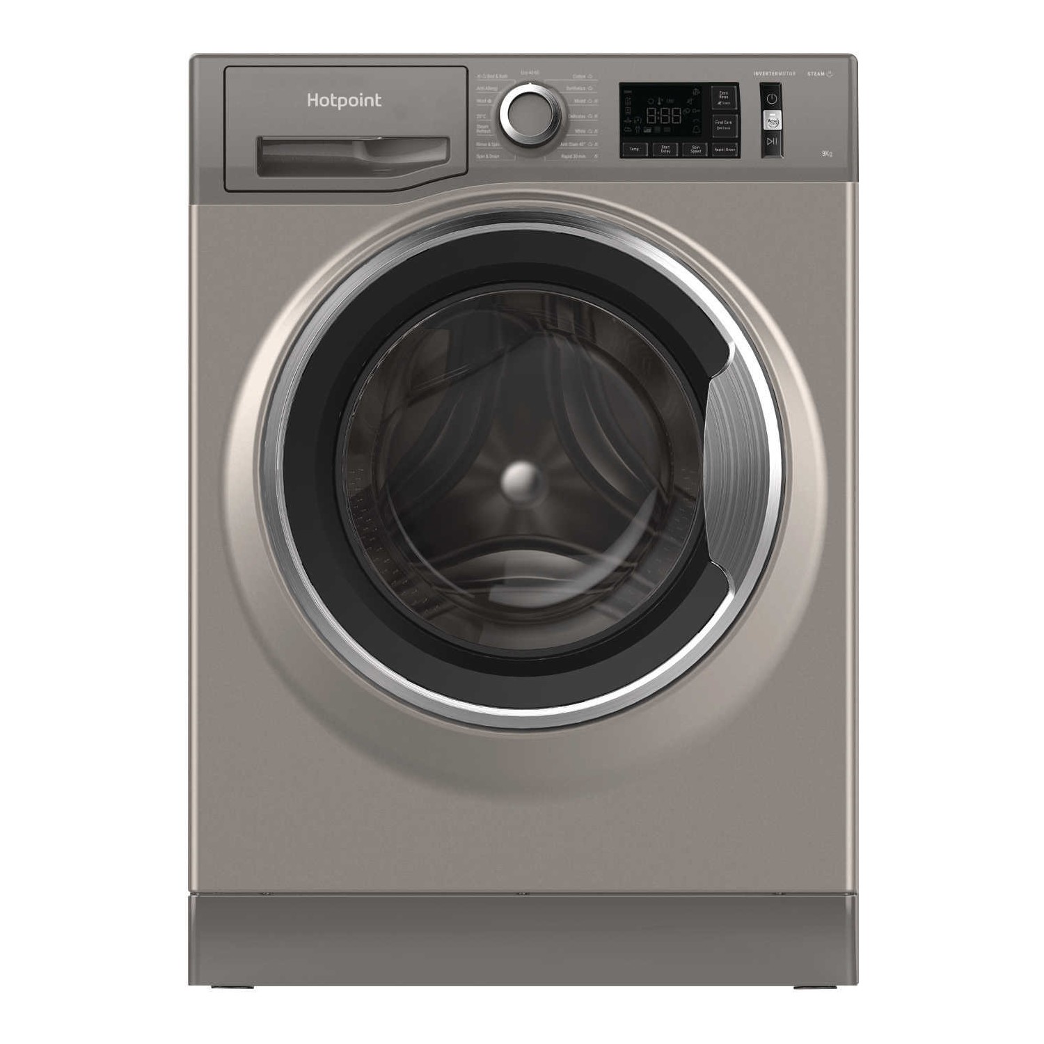 Refurbished Hotpoint NM11945GCAUKN Freestanding 9KG 1400 Spin Washing Machine Graphite