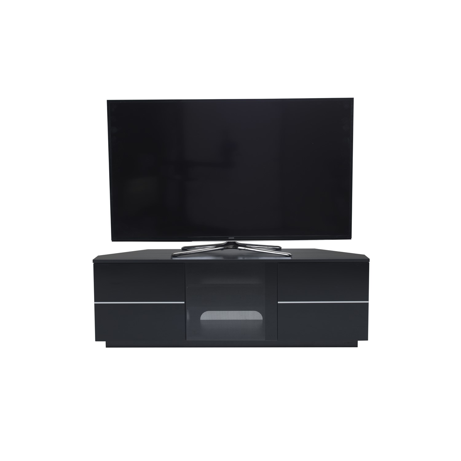 Uk Cf New Milan Corner Tv Unit For Up To 75 Tvs Black Nmil Blk