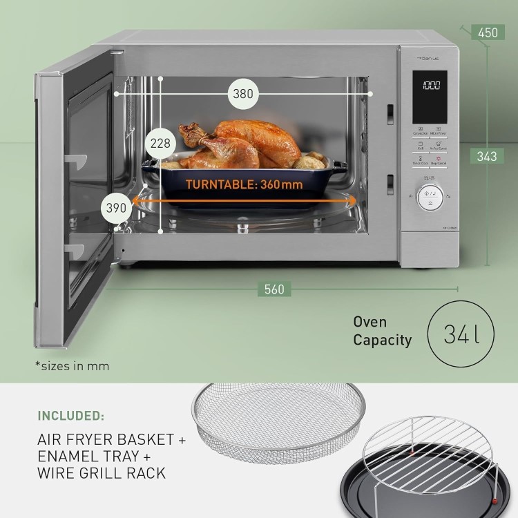 Refurbished Panasonic 34L Freestanding Combination Microwave Oven & Grill - Stainless Steel