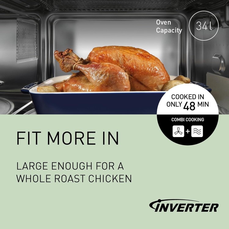 Refurbished Panasonic 34L Freestanding Combination Microwave Oven & Grill - Stainless Steel