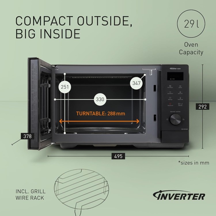 Panasonic 29L Freestanding Combination Microwave Oven & Grill - Black