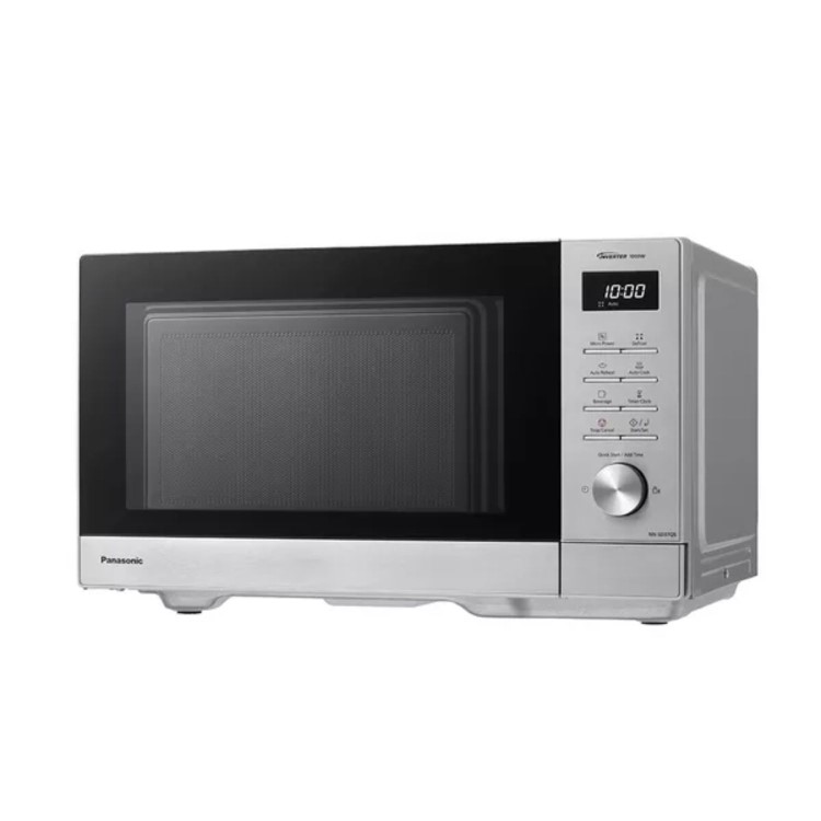 Panasonic NN-SD37QSBPQ 29L Solo Microwave Oven Stainless Steel – 1000W Inverter Technology Large Capacity Digital Microwave with Auto Cook Programmes