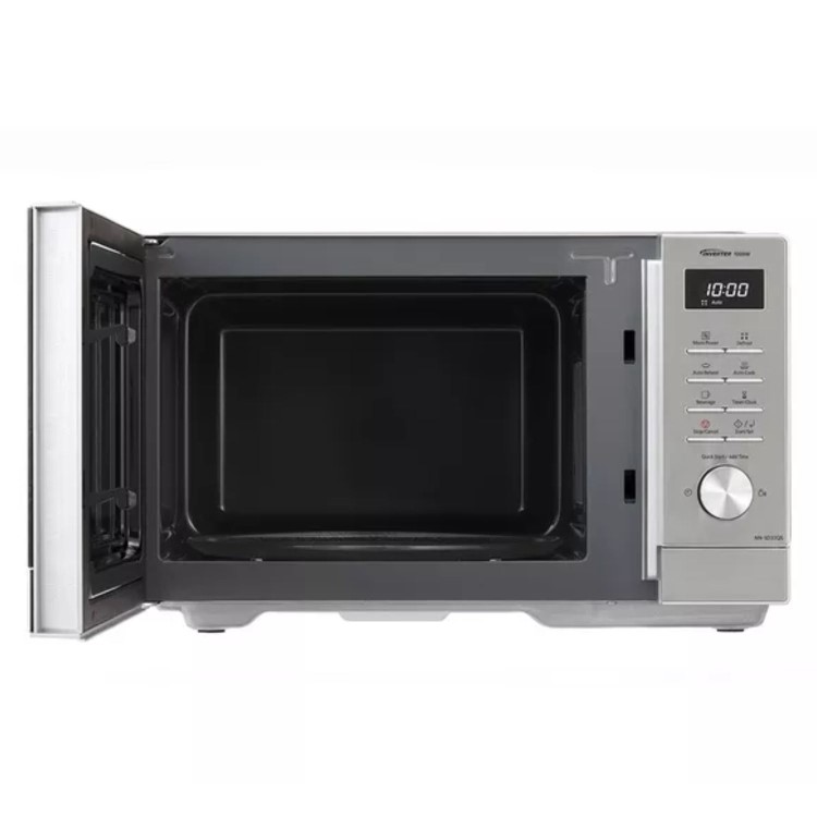 Panasonic NN-SD37QSBPQ 29L Solo Microwave Oven Stainless Steel – 1000W Inverter Technology Large Capacity Digital Microwave with Auto Cook Programmes