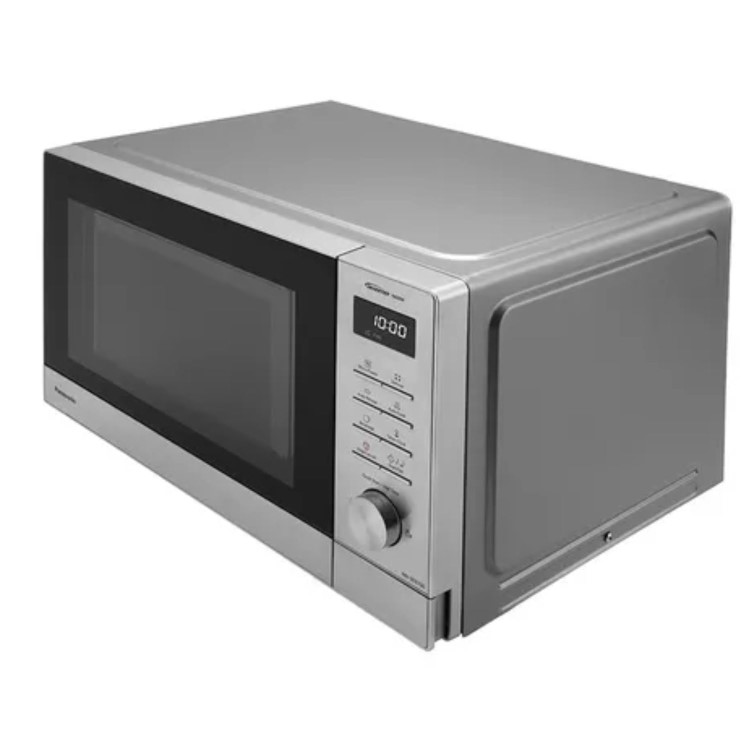 Panasonic NN-SD37QSBPQ 29L Solo Microwave Oven Stainless Steel – 1000W Inverter Technology Large Capacity Digital Microwave with Auto Cook Programmes