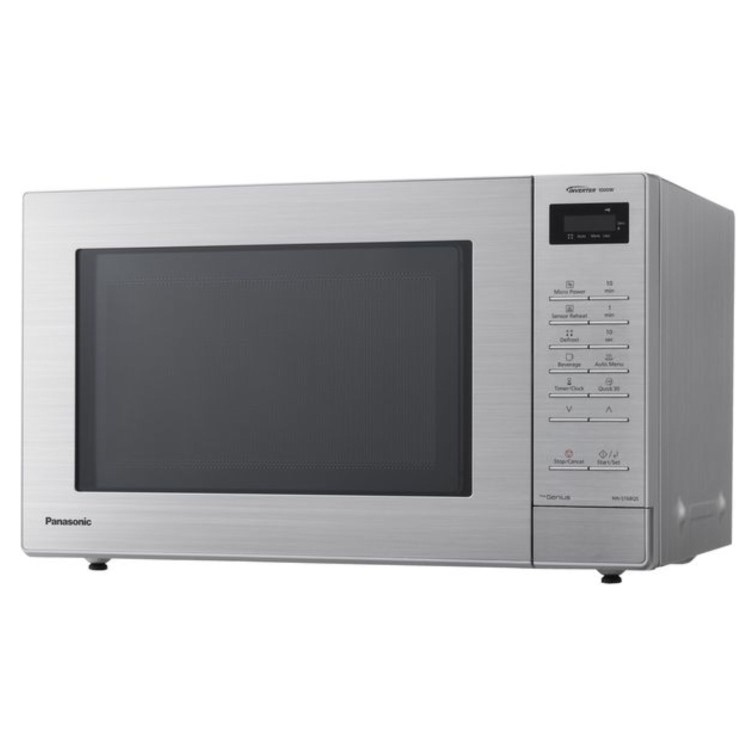 Panasonic NN-ST68QSBPQ 32L Solo Inverter Microwave Oven Silver – 1000W Family-Size Microwave with Inverter Technology Genius Sensor & Turbo Defrost