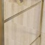 800mm Brushed Brass Grid Shower Screen for Wet Room & Walk In Shower - Nova