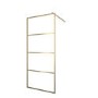 900mm Brushed Brass Grid Shower Screen for Wet Room & Walk In Shower - Nova