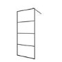 900mm Black Grid Shower Screen for Wet Room & Walk In Shower - Nova