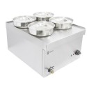 NPWB4 Parry NPWB4 4 Pot Electric Wet Heat Countertop Bain Marie 4 x 4ltr Pots. 13 Amp. Made In Britain