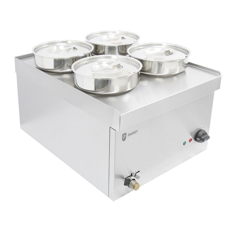 Parry NPWB4 4 Pot Electric Wet Heat Countertop Bain Marie 4 x 4ltr Pots. 13 Amp. Made In Britain