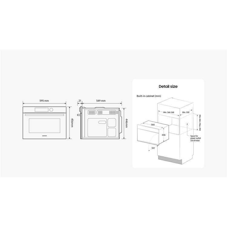 Samsung Series 7 Compact Steam Combination Oven - Beige