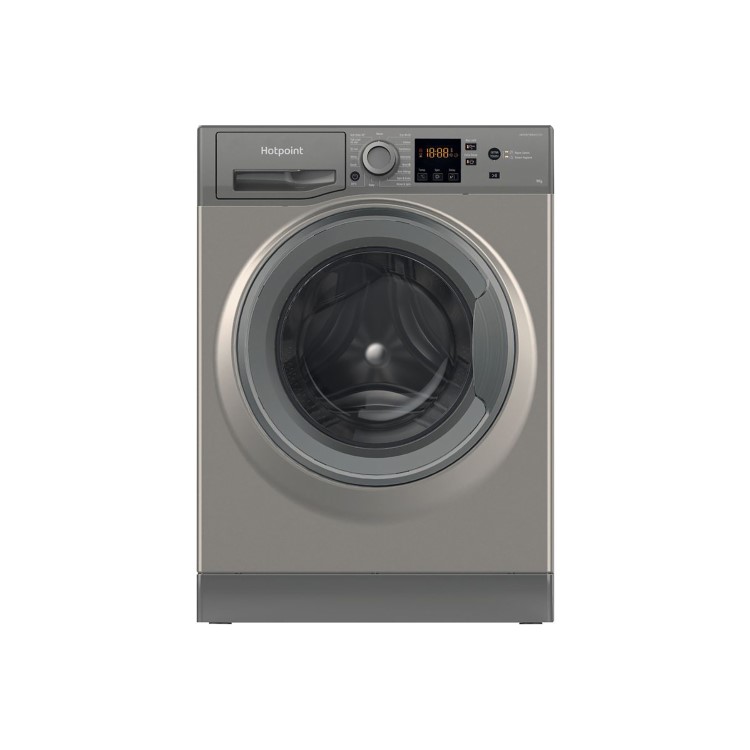 Refurbished Hotpoint NSWF944CGGUKN Freestanding 9KG 1400 Spin Washing Machine Graphite