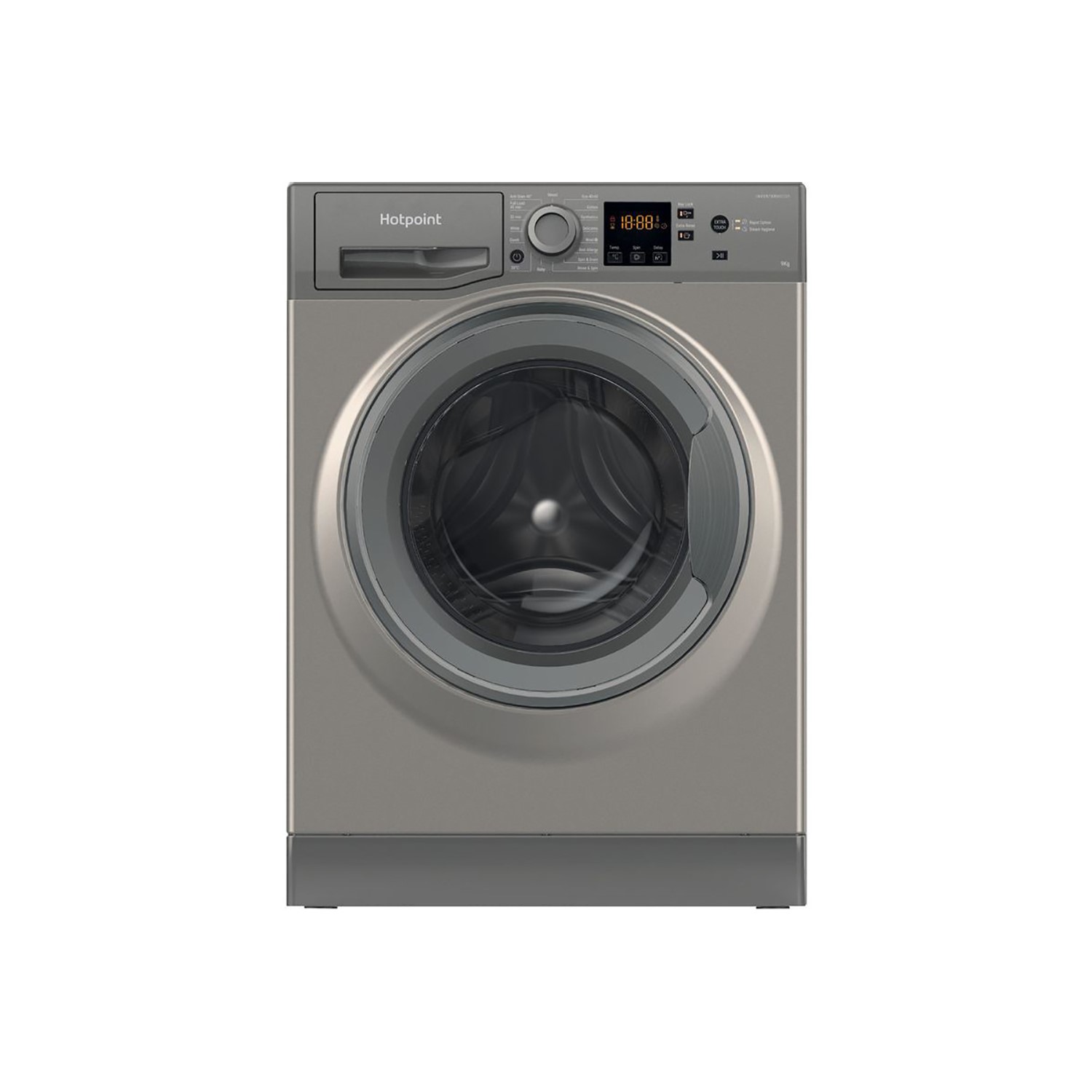Refurbished Hotpoint NSWF944CGGUKN Freestanding 9KG 1400 Spin Washing Machine Graphite