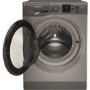 Refurbished Hotpoint NSWM743UGGUKN Freestanding 7KG 1400 Spin Washing Machine Graphite