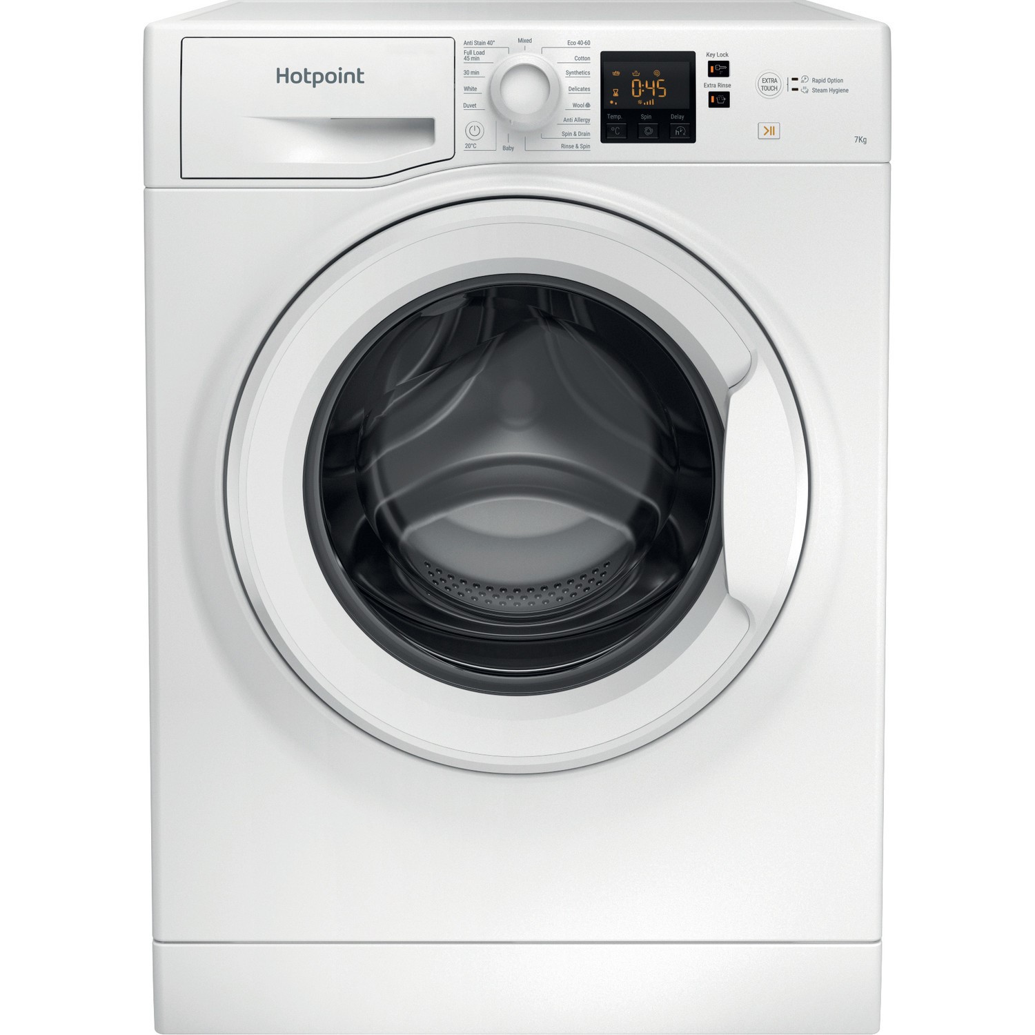 Refurbished Hotpoint NSWM742UWUKN Freestanding 7KG 1400 Spin Washing Machine White