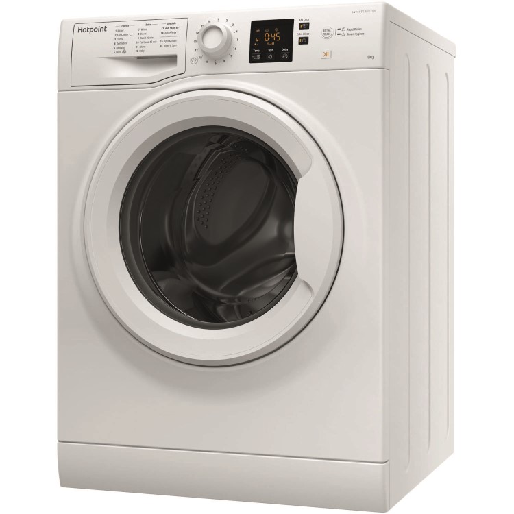 Refurbished Hotpoint NSWM843CW Freestanding 8KG 1400 Spin Washing Machine White