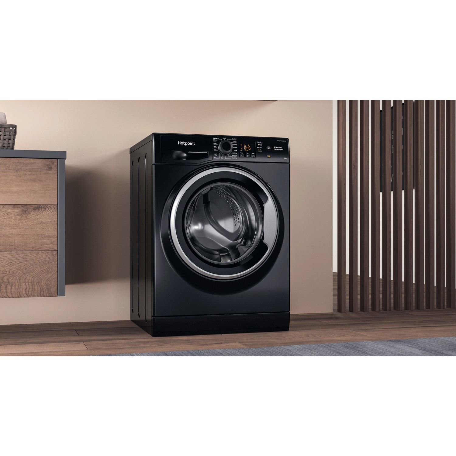 Hotpoint AntiStain 8kg 1400rpm Washing Machine Black NSWM846BSUK hotpoint-antistain-8kg-1400rpm-washing-machine-black-nswm846bsuk