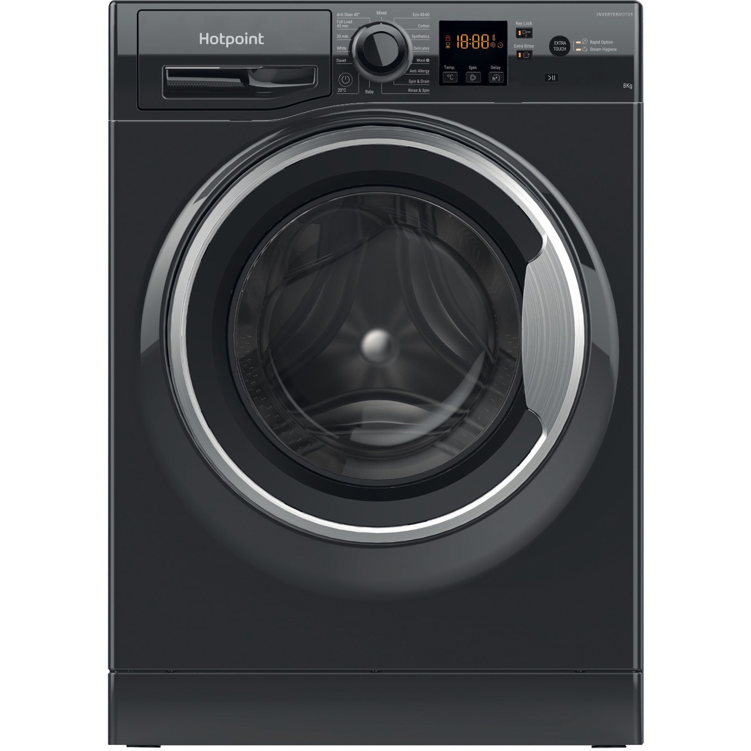 Hotpoint Men's Black Nswm846bsuk Wash Machine Medium - Image 4