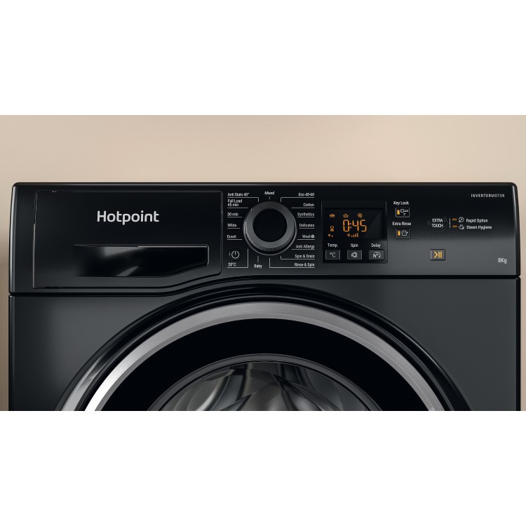Hotpoint AntiStain 8kg 1400rpm Washing Machine - Black