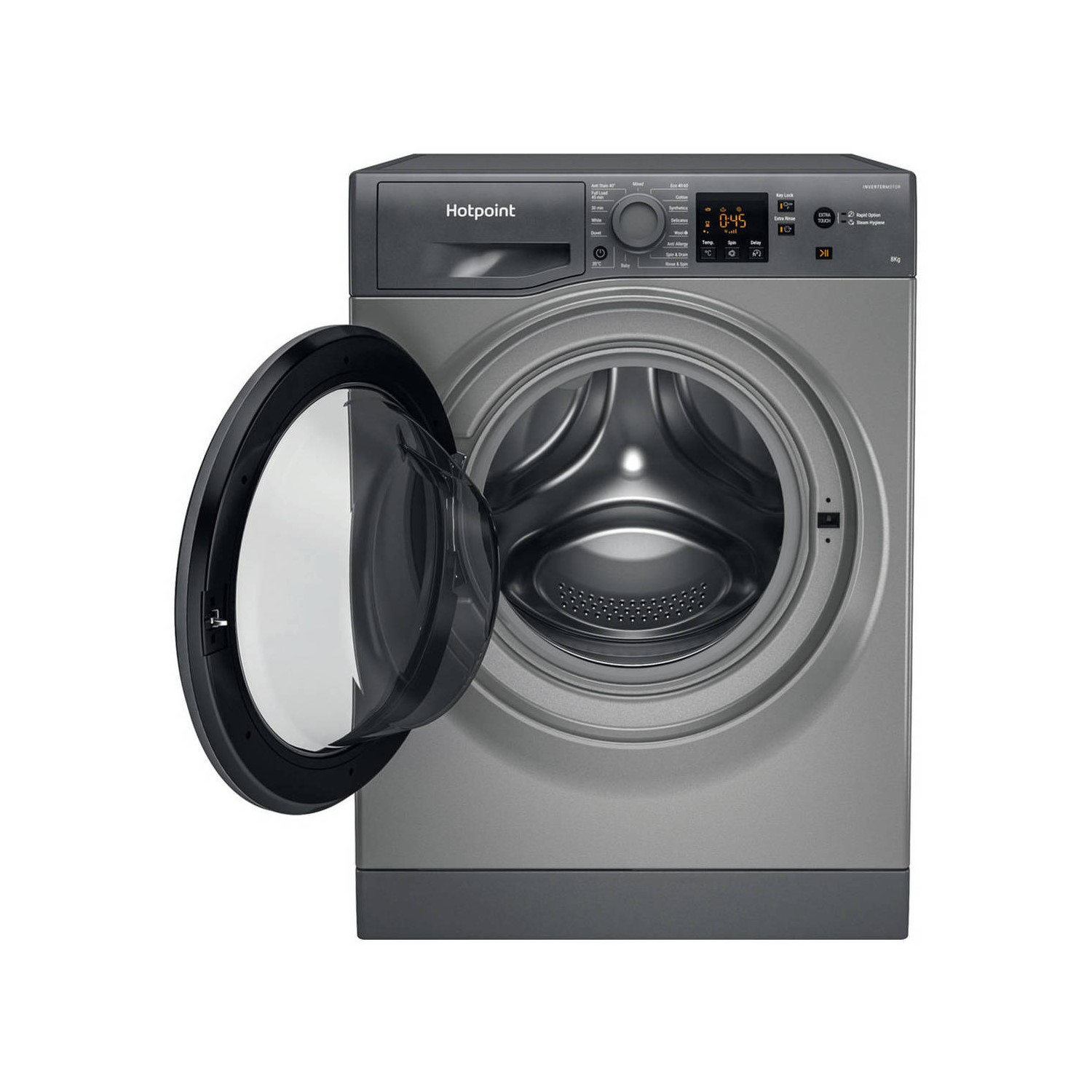 Refurbished Hotpoint NSWM863CGGUKN Freestanding 8KG 1600 Spin Washing Machine A2/NSWM863CGGUKN