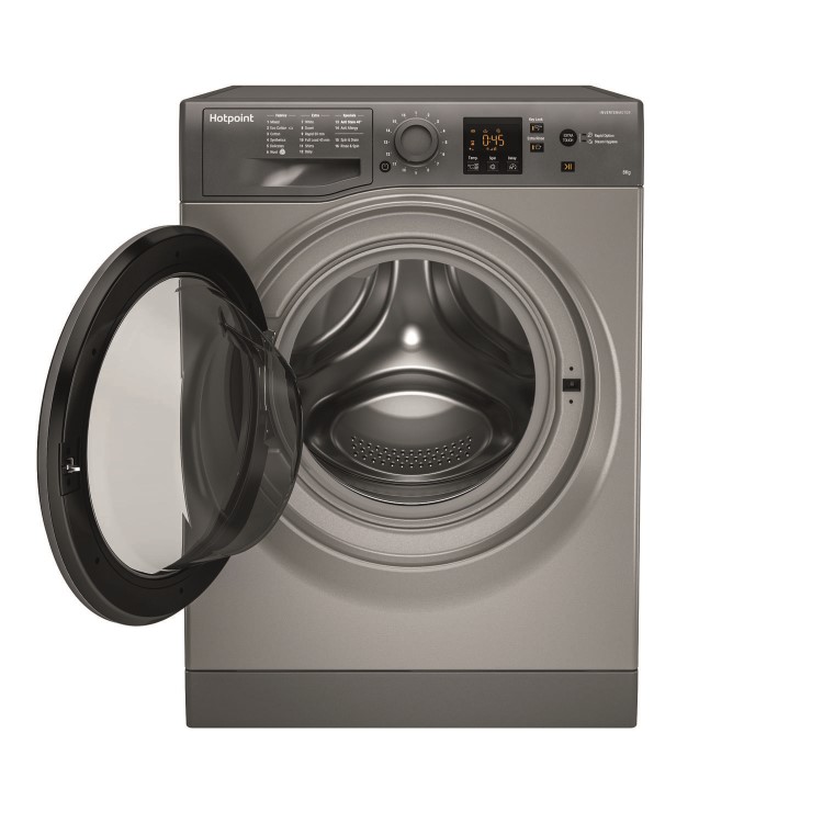 GRADE A2 - HOTPOINT NSWM863CGG 8kg 1600rpm Freestanding Washing Machine - Graphite