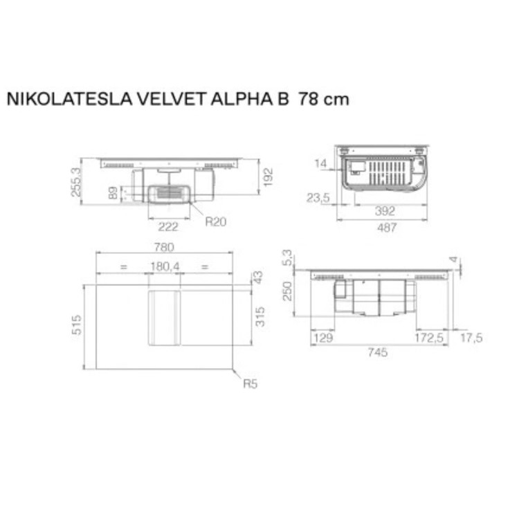 Elica NikolaTesla Alpha 78cm Induction Venting Hob
