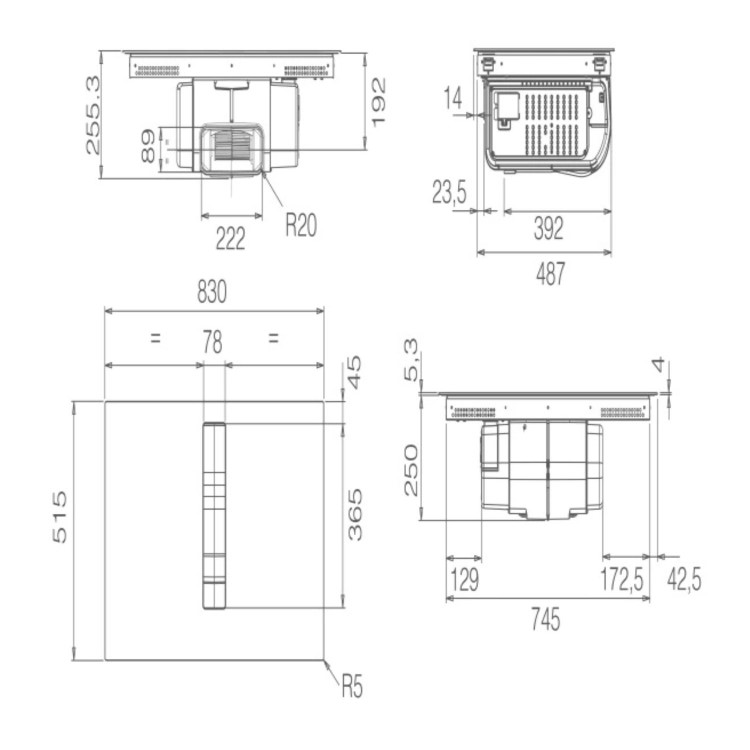 Elica NikolaTesla 83cm Induction Venting Hob