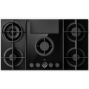 A2/NT-FLAME-EVO-BL GRADE A2 - Elica NikolaTesla Flame 88cm Gas Venting Hob with Built-In Extractor Fan - Black