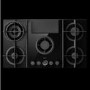 Elica NikolaTesla Flame 88cm Gas Venting Hob with Built-In Extractor Fan - Black